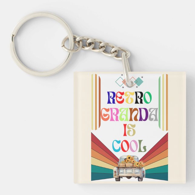 Retro Grandpa Is Cool Keychain (Front)