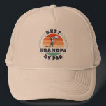 Retro Grandparents Day Best Grandpa By Par Golf Trucker Hat<br><div class="desc">Retro Best Grandpa By Par design you can customize for the recipient of this cute golf theme design. Perfect gift for Grandparents Day or grandfather's birthday. The text "GRANDPA" can be customized with any dad moniker by clicking the "Personalize" button.</div>