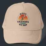 Retro Grandparents Day Best Grandpa By Par Golf Trucker Hat<br><div class="desc">Retro Best Grandpa By Par design you can customize for the recipient of this cute golf theme design. Perfect gift for Grandparents Day or grandfather's birthday. The text "GRANDPA" can be customized with any dad moniker by clicking the "Personalize" button.</div>
