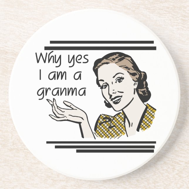 Retro Granma T-shirts and Gifts Coaster (Front)