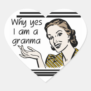 Retro Granma T-shirts and Gifts Heart Sticker