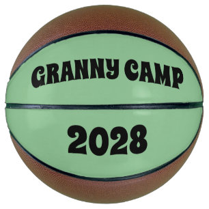 Retro Granny Camp Text Basketball