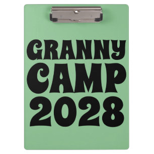 Retro Granny Camp Text Clipboard