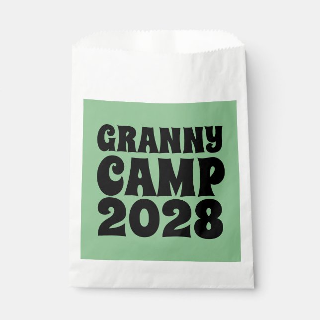 Retro Granny Camp Text Favour Bag (Front)