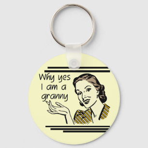 Retro Granny T-shirts and Gifts Keychain