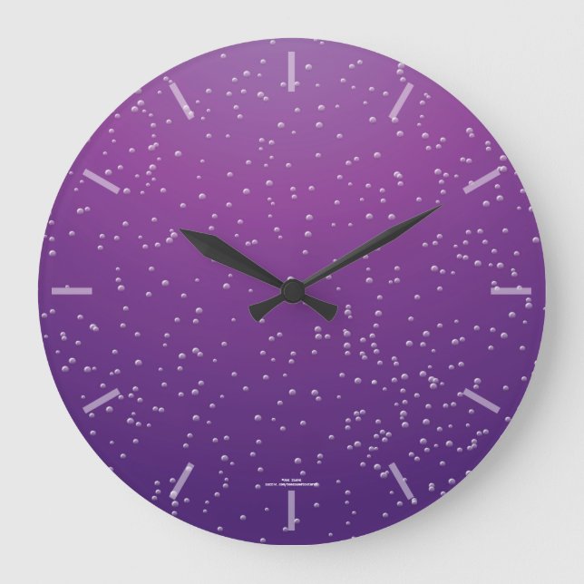 Retro Grape Soda Bubbles Clock (Front)