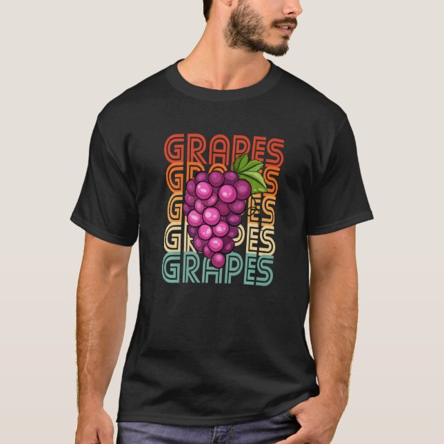 Retro Grapes  T-Shirt (Front)