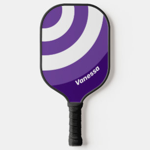 Retro Grapevine Grove Circle Stripe with Name Pickleball Paddle