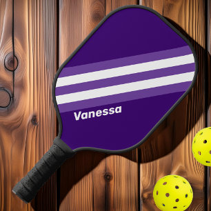 Retro Grapevine Grove Stripes with Name Pickleball Paddle