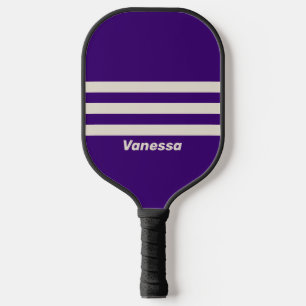 Retro Grapevine Three Across Striping with Name Pickleball Paddle