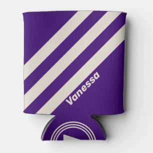 Retro Grapevine Three Stripes with Name Can Cooler