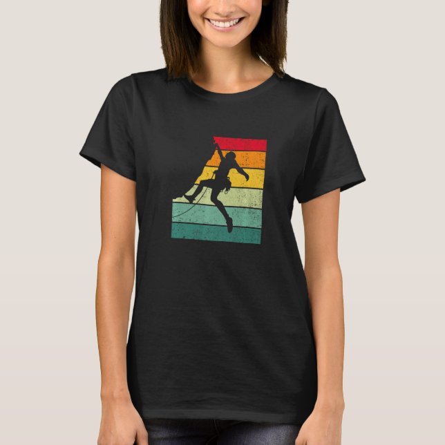 Retro Graphic Climbing Bouldering Rock Climber Mou T-Shirt (Front)