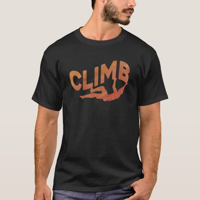 Retro Graphic Climbing Bouldering Rock Climber Mou T-Shirt (Front)