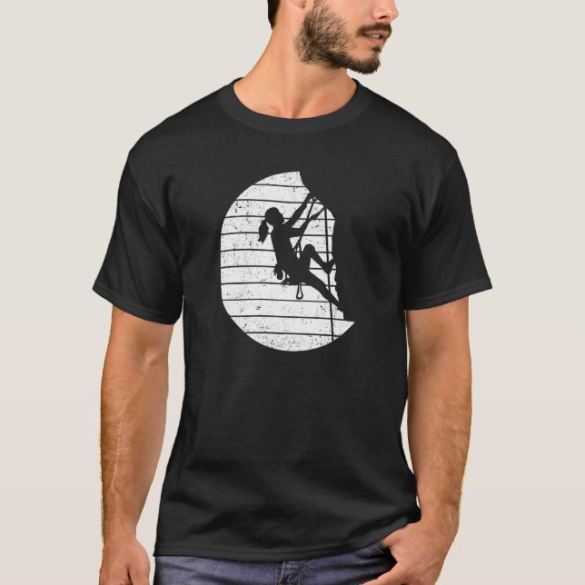 Retro Graphic Climbing Bouldering Rock Climber Mou T-Shirt (Front)