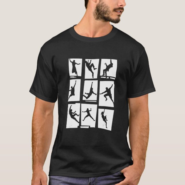 Retro Graphic Climbing Bouldering Rock Climber Mou T-Shirt (Front)