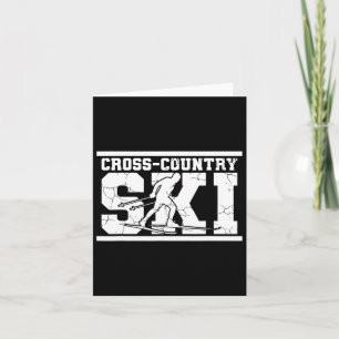 Retro Graphic Cross Country Skiing Winter Sports B Card