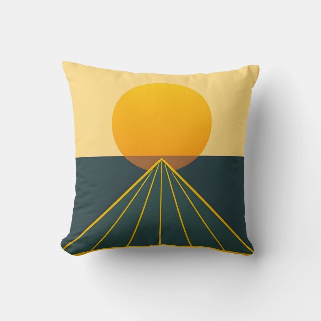 Retro Graphic Design Throw Pillow (Front)