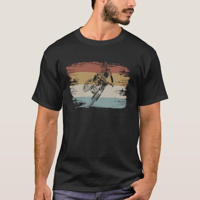 Retro Graphic Dirt Biker Motorcycle Enduro Motocro T-Shirt (Front)