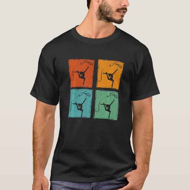 Retro Graphic Gymnast Gymnastics Acrobat Acrobatic T-Shirt (Front)