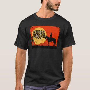 Retro Graphic Horse Lover Equestrian Rider Horses T-Shirt