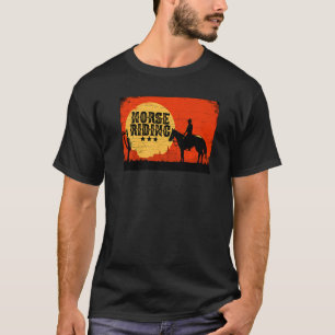 Retro Graphic Horse Lover Equestrian Rider Horses T-Shirt