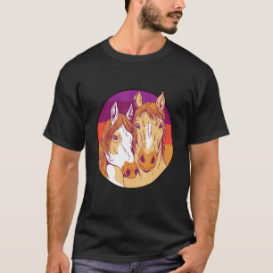 Retro Graphic Horse Lover Equestrian Rider Horses T-Shirt