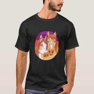 Retro Graphic Horse Lover Equestrian Rider Horses T-Shirt