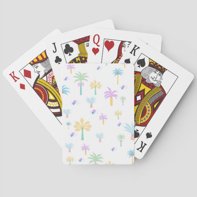 Retro Graphic Palms  Playing Cards (Back)