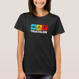 Retro Graphic Run Bike Swim Triathlon Triathlete S T-Shirt