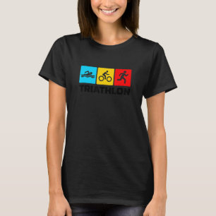 Retro Graphic Run Bike Swim Triathlon Triathlete S T-Shirt