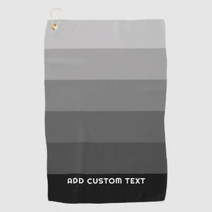 Retro Gray Stripes with Simple Sans Serif Name Golf Towel