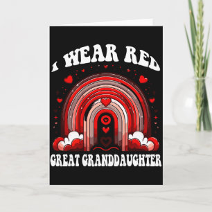 Retro Great Granddaughter Heart Disease Rainbow Ba Card