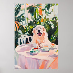 Retro Great Pyrenees Poster, Great Pyrenees Oil Poster