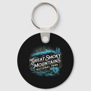 Retro Great Smoky Mountains National Park Mens Wom Keychain