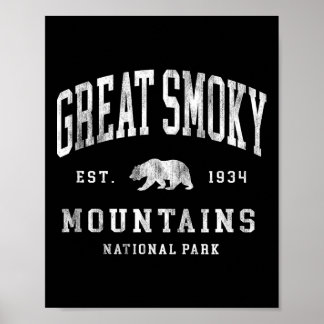 Retro Great Smoky Mountains National Park Mens Wom Poster