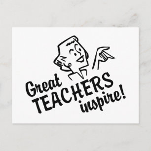 Retro Great Teachers Inspire Postcard