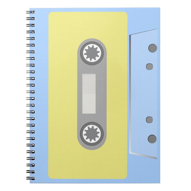 Retro Green and Blue Cassette Tape Notebook (Front)