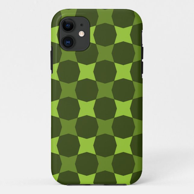 Retro Green and Olive Circles Abstract Case-Mate iPhone Case (Back)
