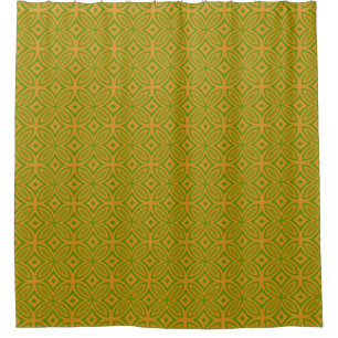 Retro green and orange abstract geometric pattern