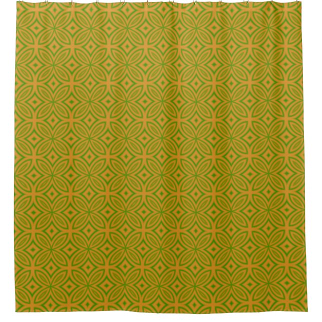 Retro green and orange abstract geometric pattern (Front)