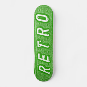 Retro - Green and White Skateboard