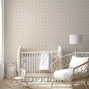 Retro Green and Yellow Blossom Tile Pattern Wallpaper