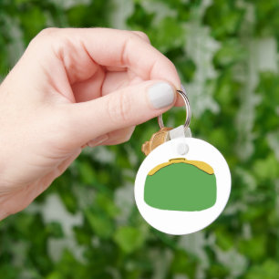 Retro Green And Yellow Kiss-Lock Coin Purse Keychain