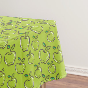 Retro Green Apples Fruit Orchard Rectangle Tablecloth