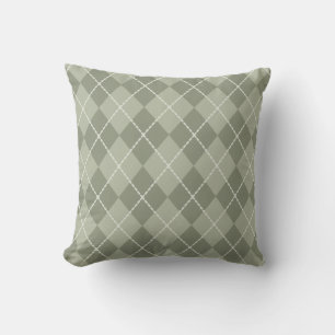 Retro Green Argyle Throw Pillow Decor