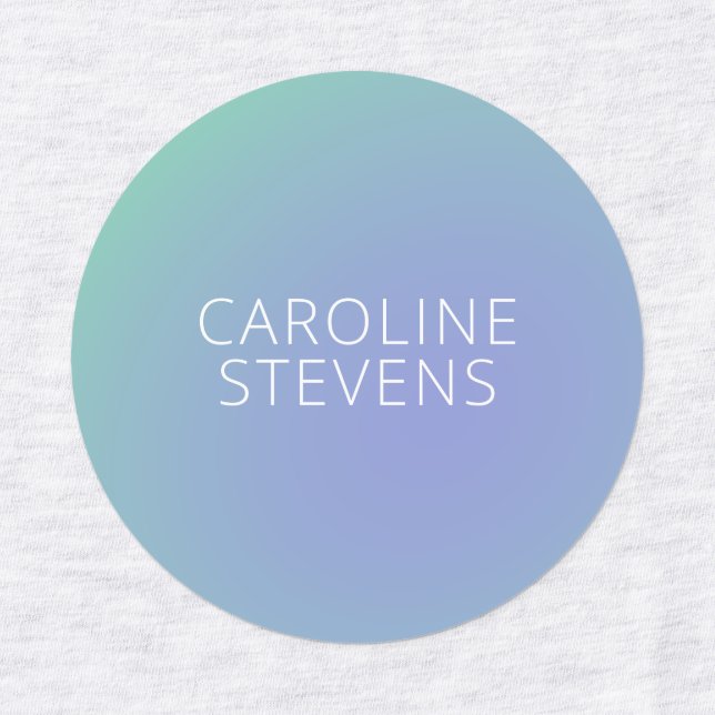 Retro Green Blue Gradient | Personalized Name (Design 1)