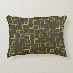 Retro Green Brown Pattern Decor Pillow Gift 