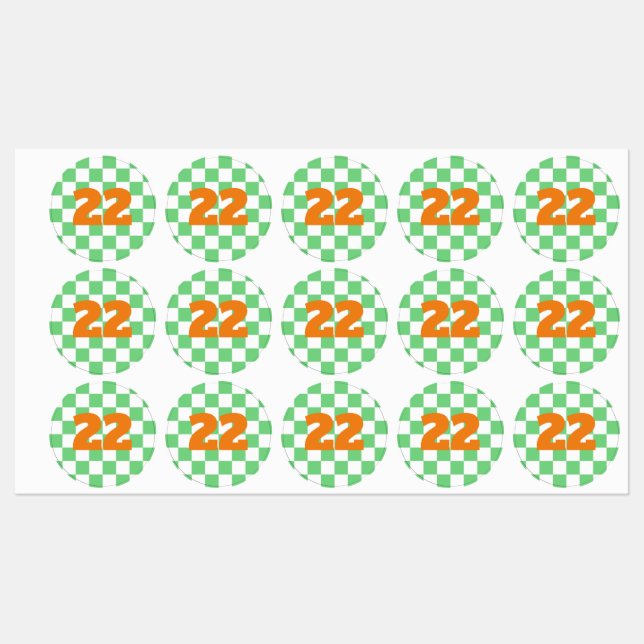 Retro Green Chessboard Chequerboard Tile Y2K  (Sheet)