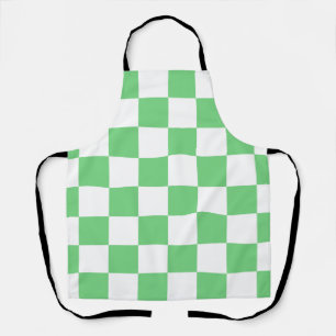 Retro Green Chessboard Chequerboard Tile Y2K  Apron