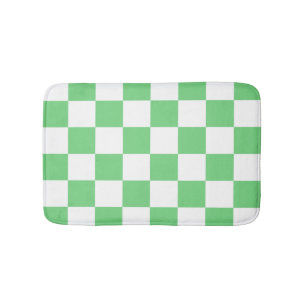 Retro Green Chessboard Chequerboard Tile Y2K  Bath Mat